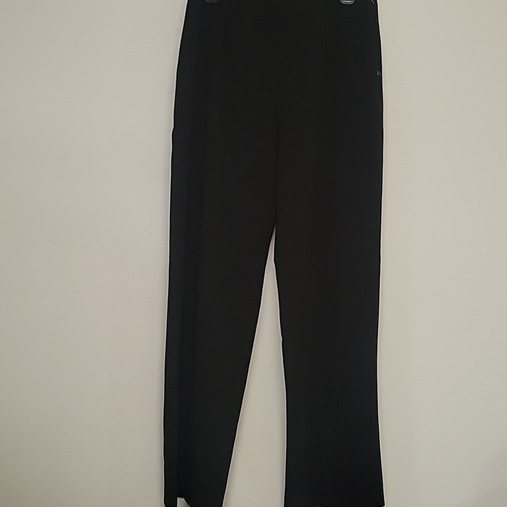 Coldwater Creek Black Straight-Leg Women's Pants, Side Zip.
